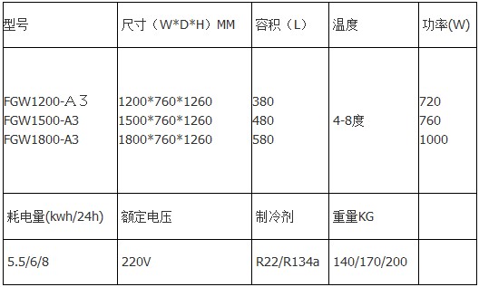 四层弧形蛋糕展示柜的技术参数