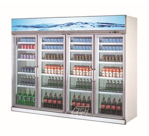 立式四门冷藏冷冻饮料展示柜